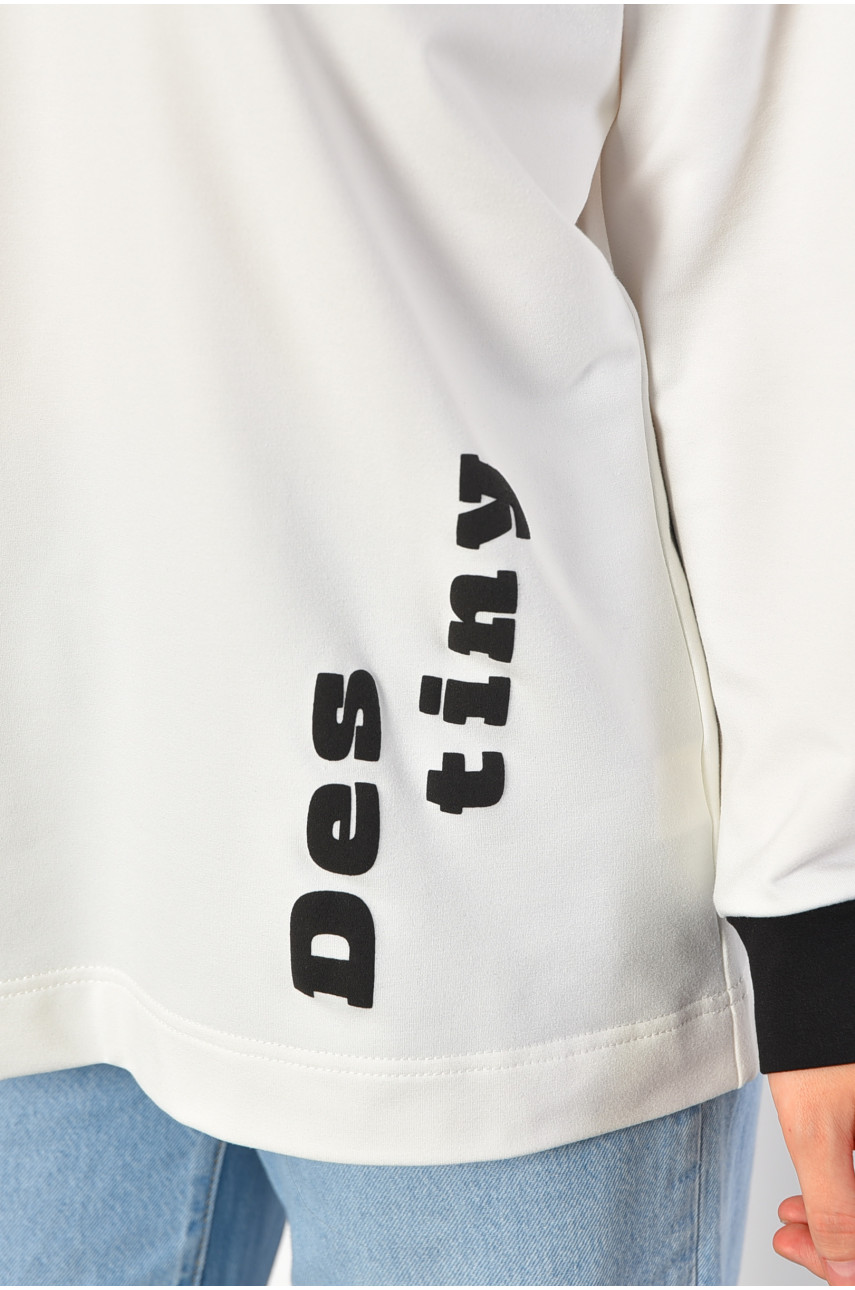 Свитшот женский белого цвета 0693 186089 Свитшот женский белого цвета 0693 186089