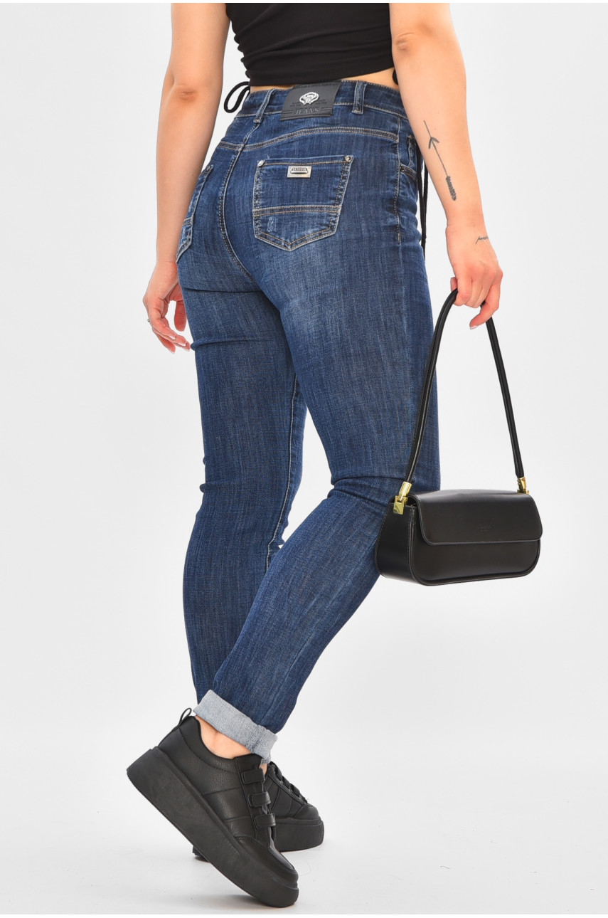Джинси жіночі темно-синього кольору 8800 186102 Джинси жіночі темно-синього кольору 8800 186102