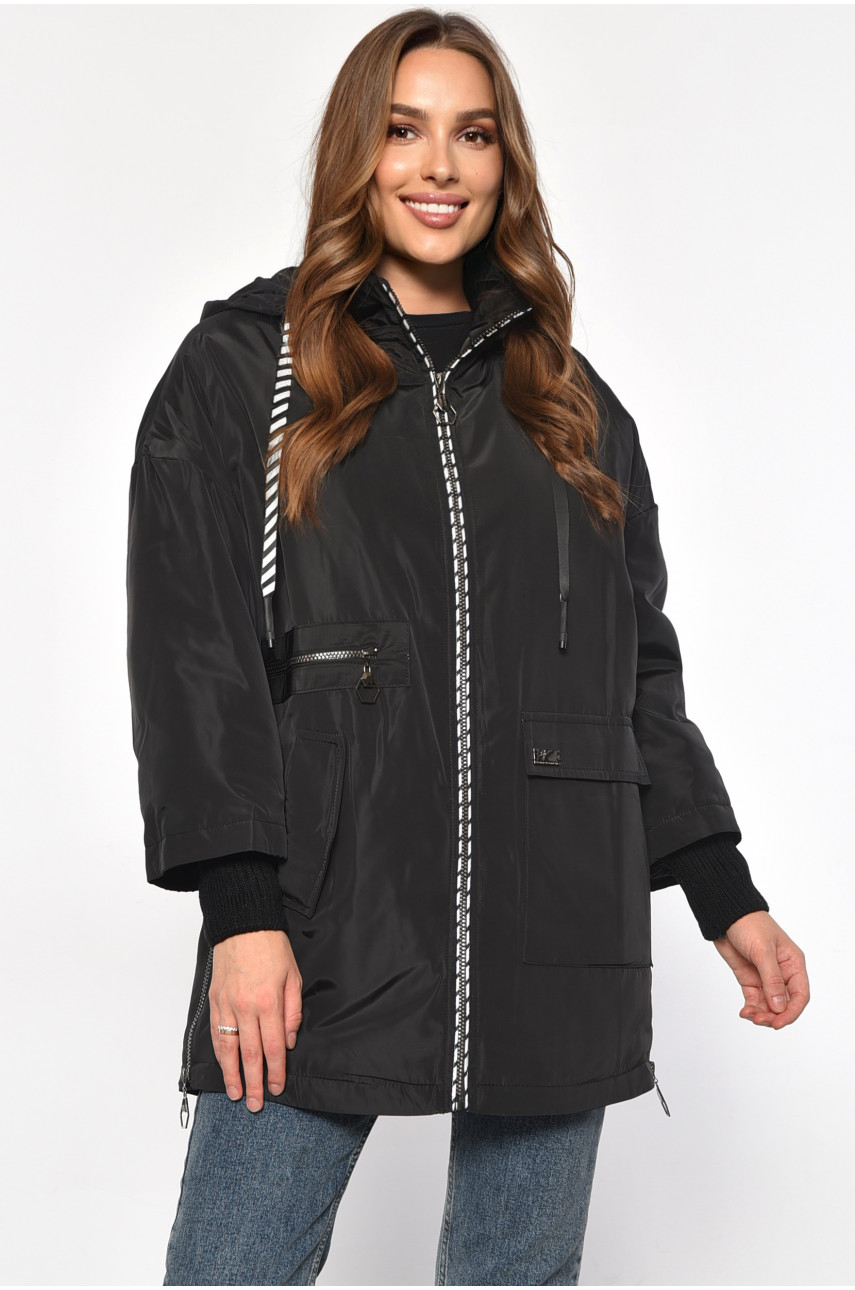 Куртка жіноча батальна демісезонна чорного кольору 2047 186196