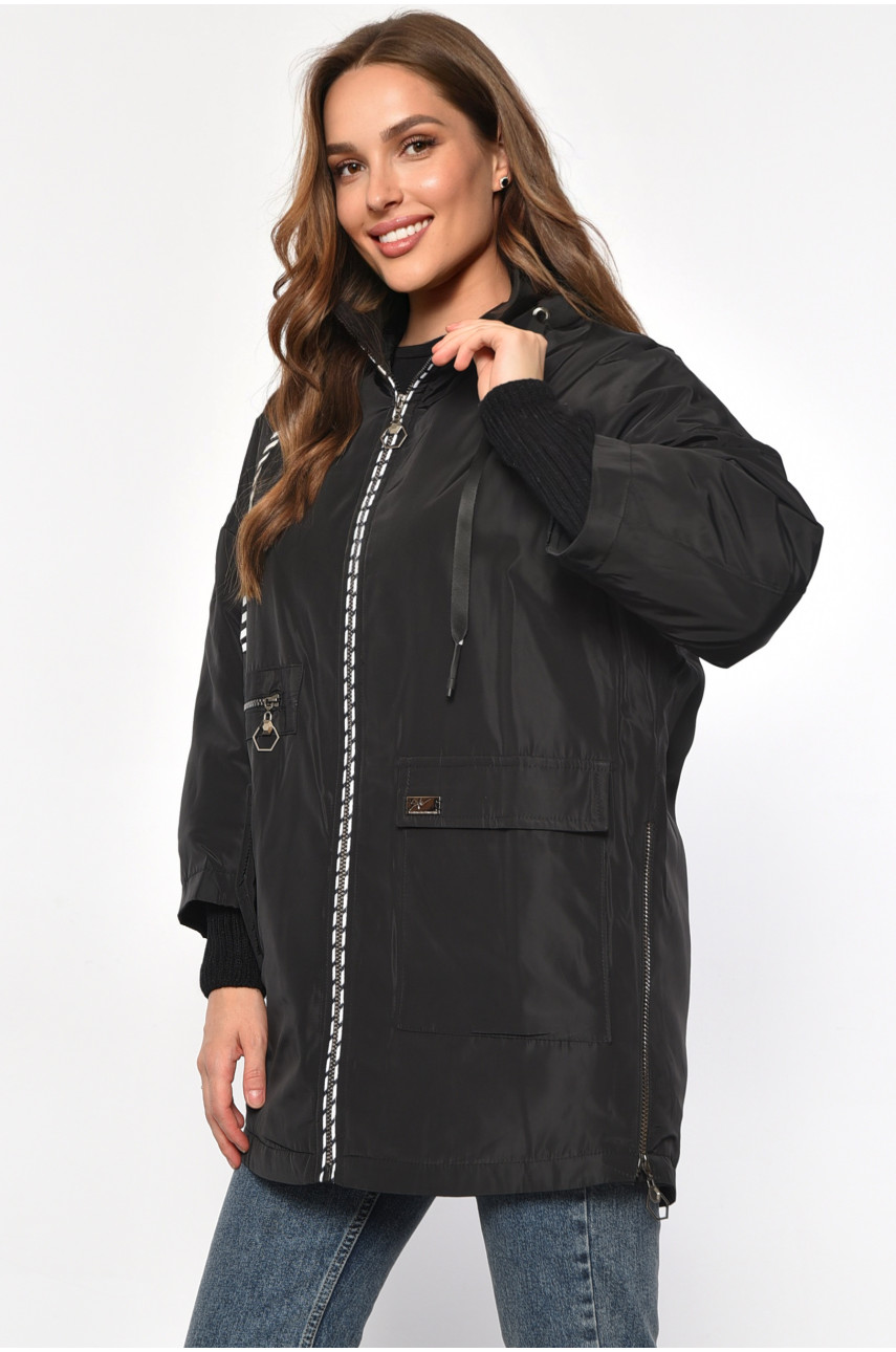 Куртка жіноча батальна демісезонна чорного кольору 2047 186196