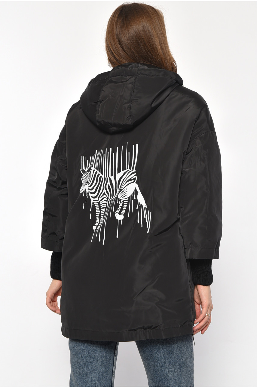 Куртка жіноча батальна демісезонна чорного кольору 2047 186196