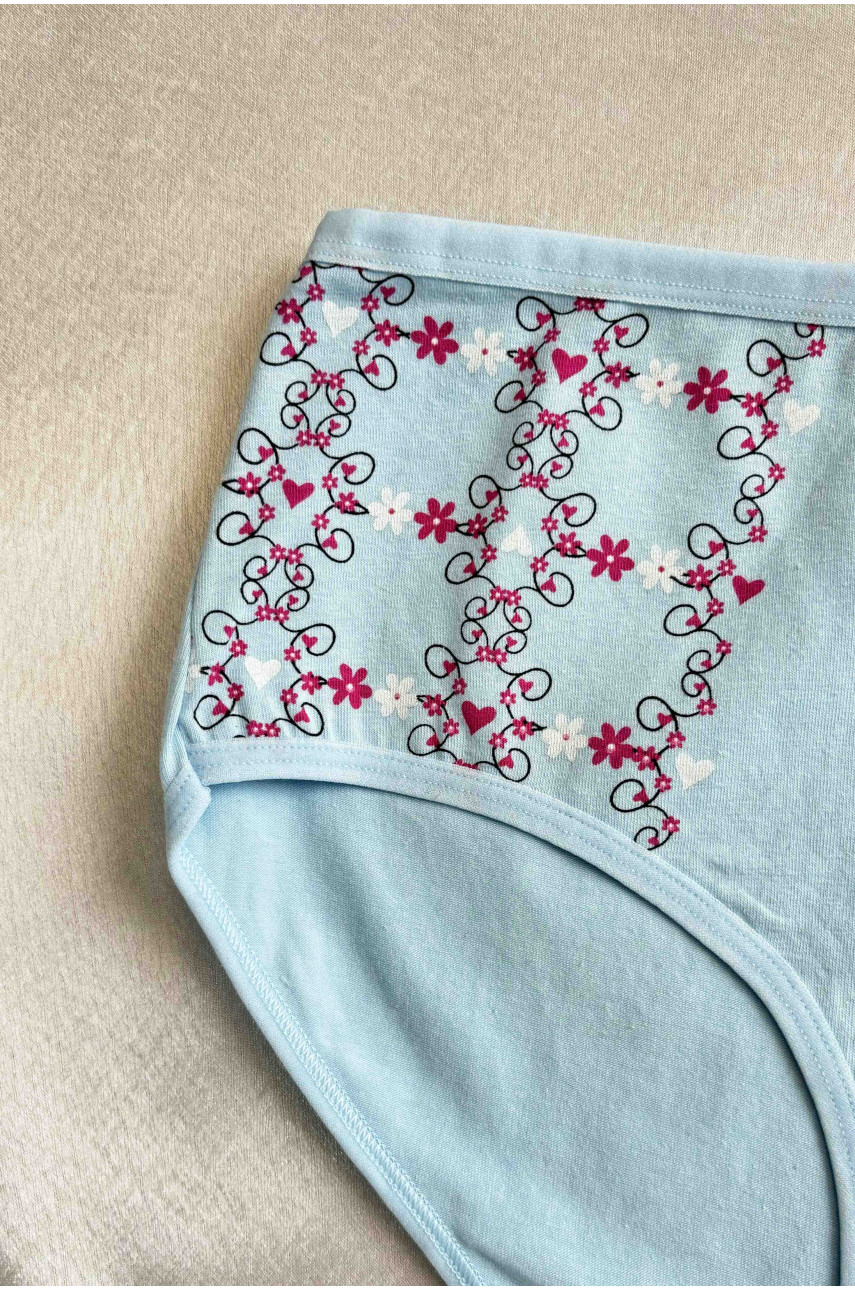 Труси жіночі напівбатальні блакитного кольору 6673 186353