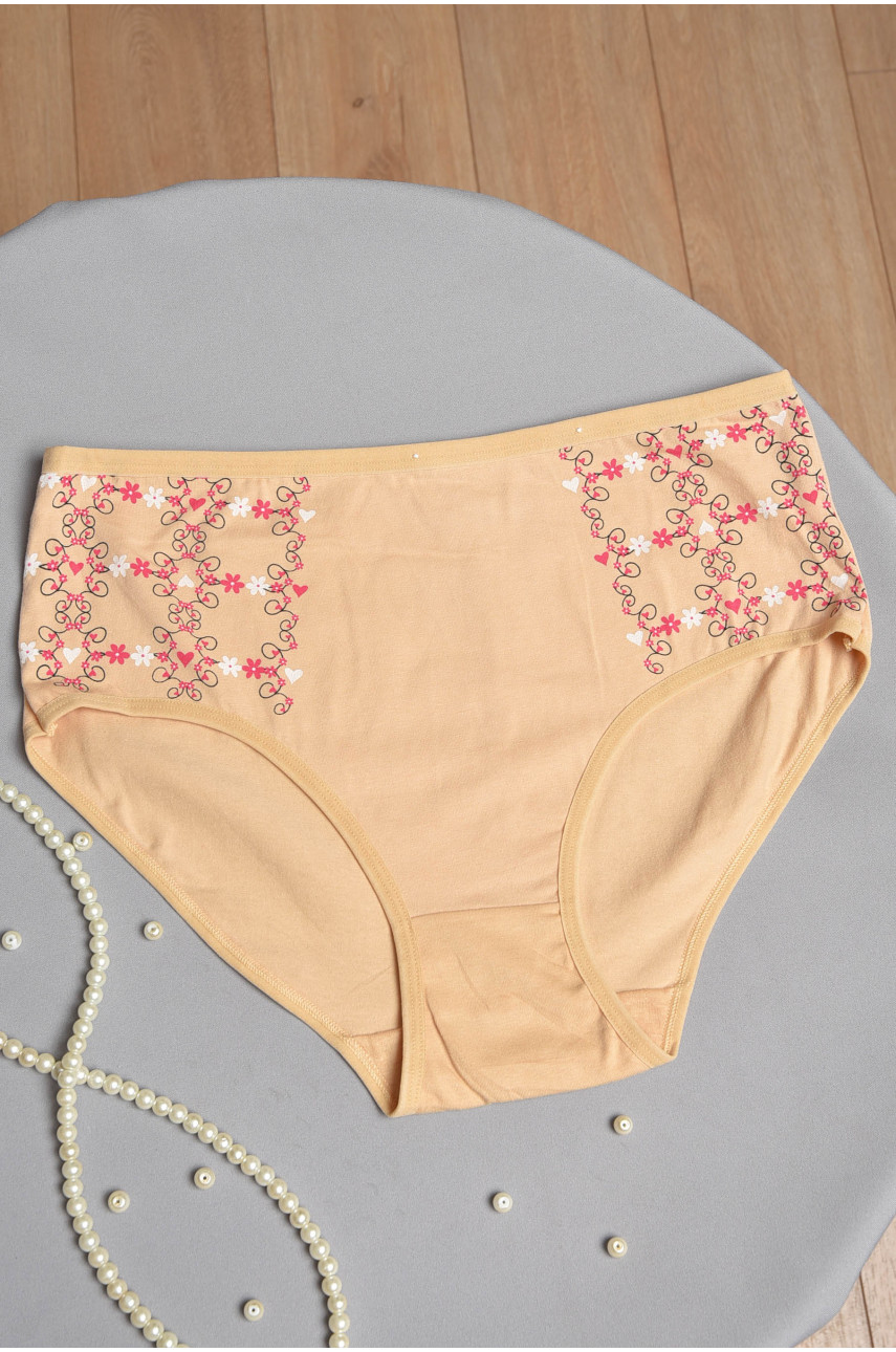 Труси жіночі напівбатальні бежевого кольору 6673 186355