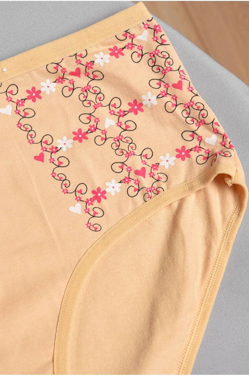 Труси жіночі напівбатальні бежевого кольору 6673 186355