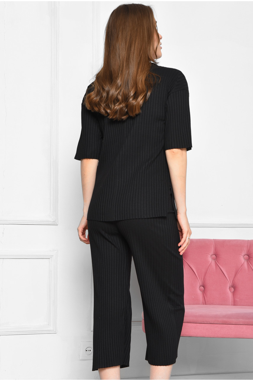 Костюм домашний женский хлопковый черного цвета 19238 186359
