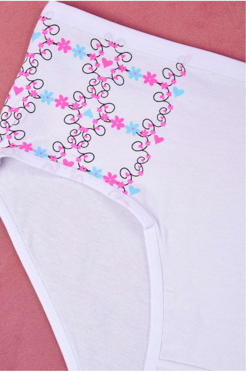 Трусы женские полубатальные белого цвета 6673 186362