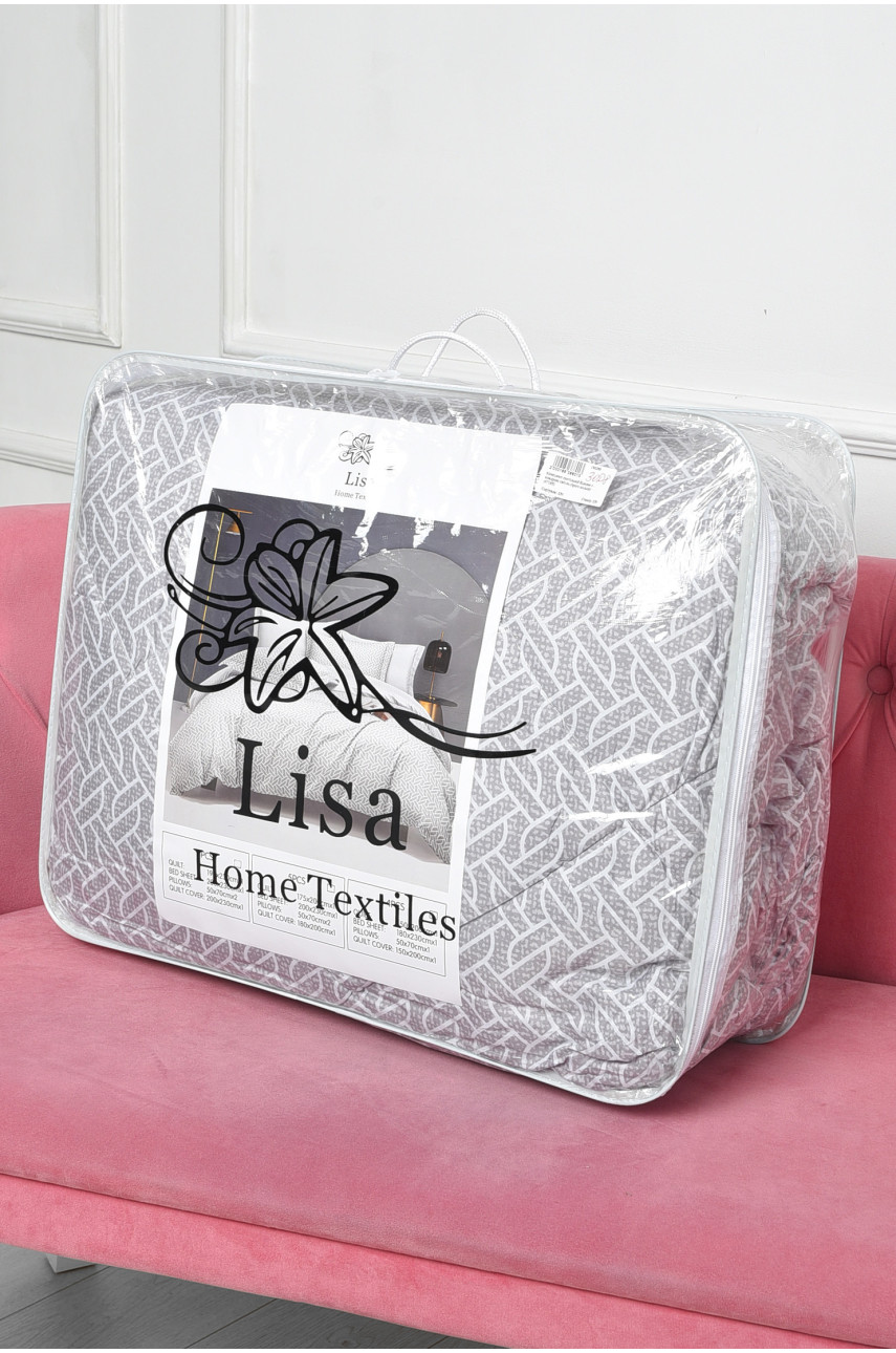 Комплект постельного белья с одеялом светло-серого цвета евро 07185 186388