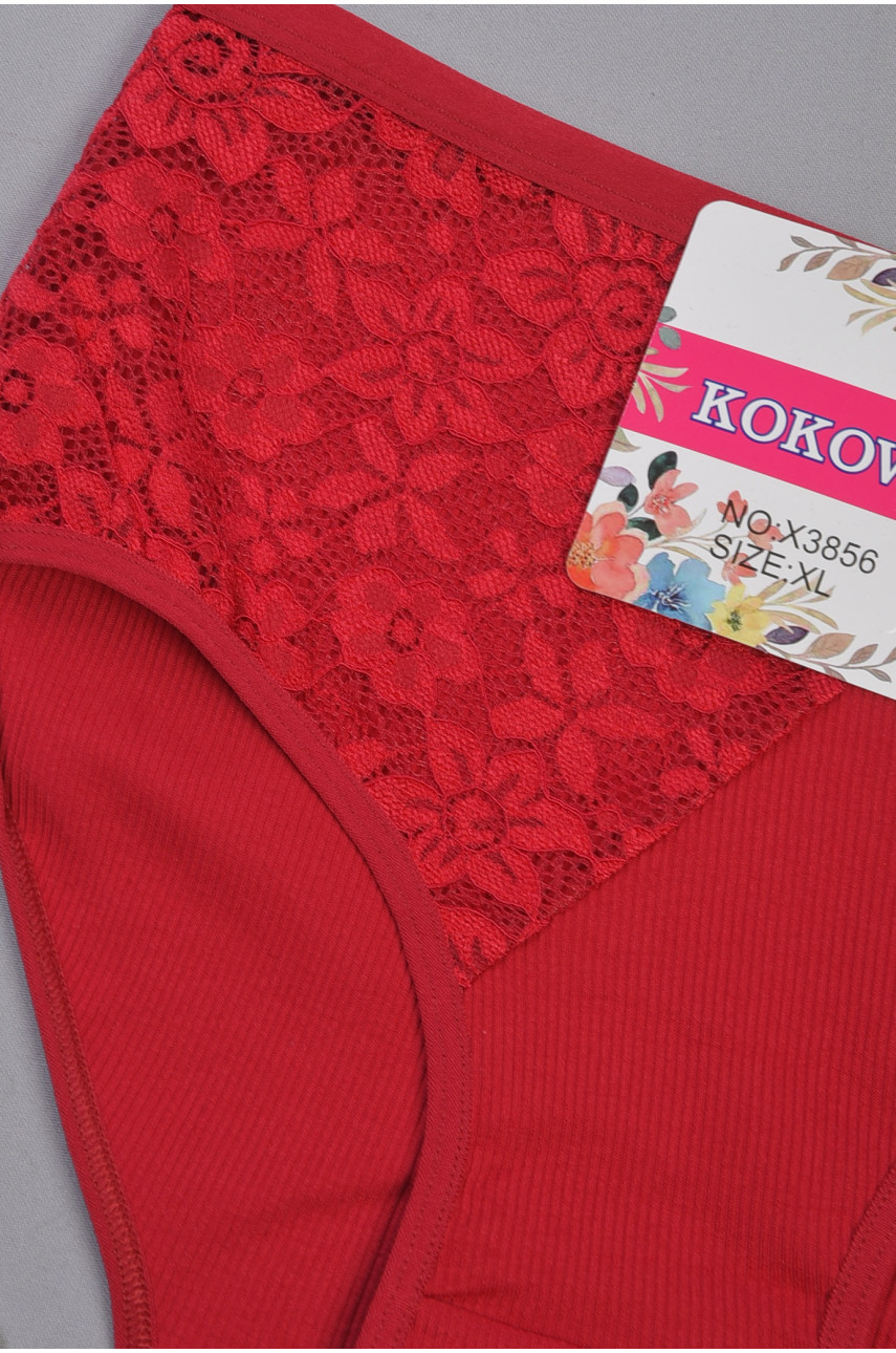 Труси жіночі напівбатальні бордового кольору 3856 186410