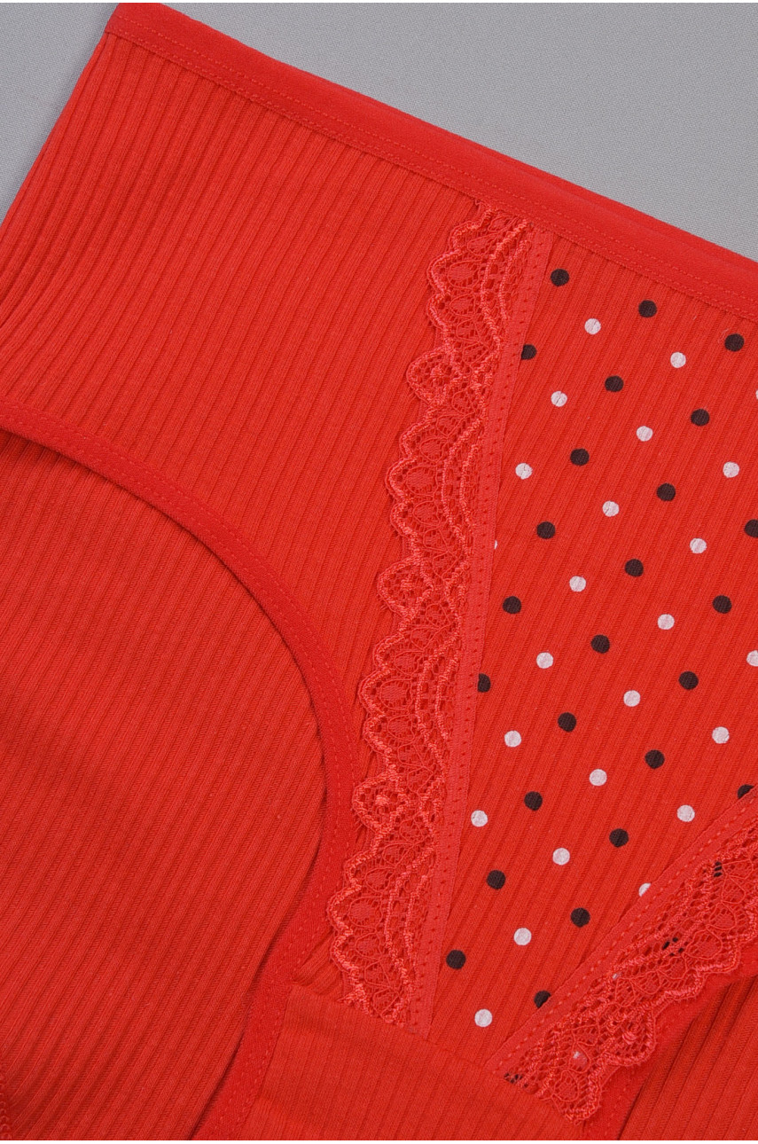 Трусы женские полубатальные красного цвета 3950 186447