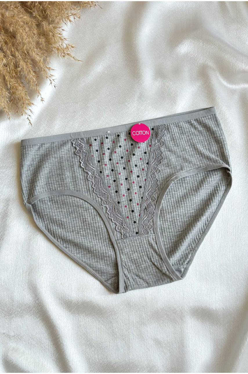 Трусы женские полубатальные серого цвета 3950 186454