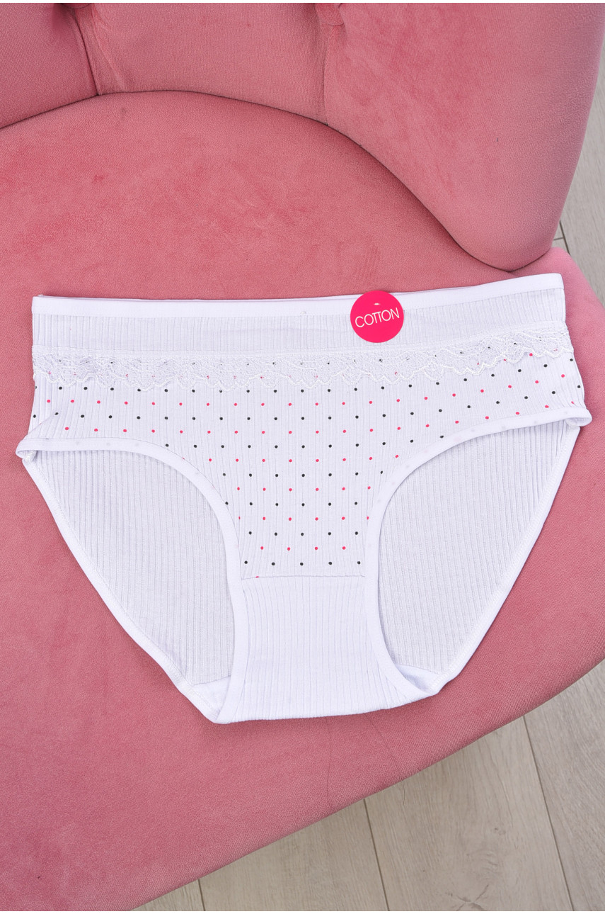 Трусы женские полубатальные белого цвета 3951 186460