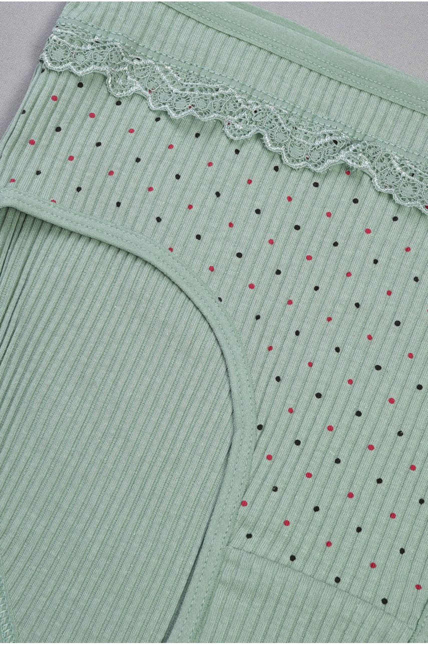 Трусы женские полубатальные зеленого цвета 3951 186462