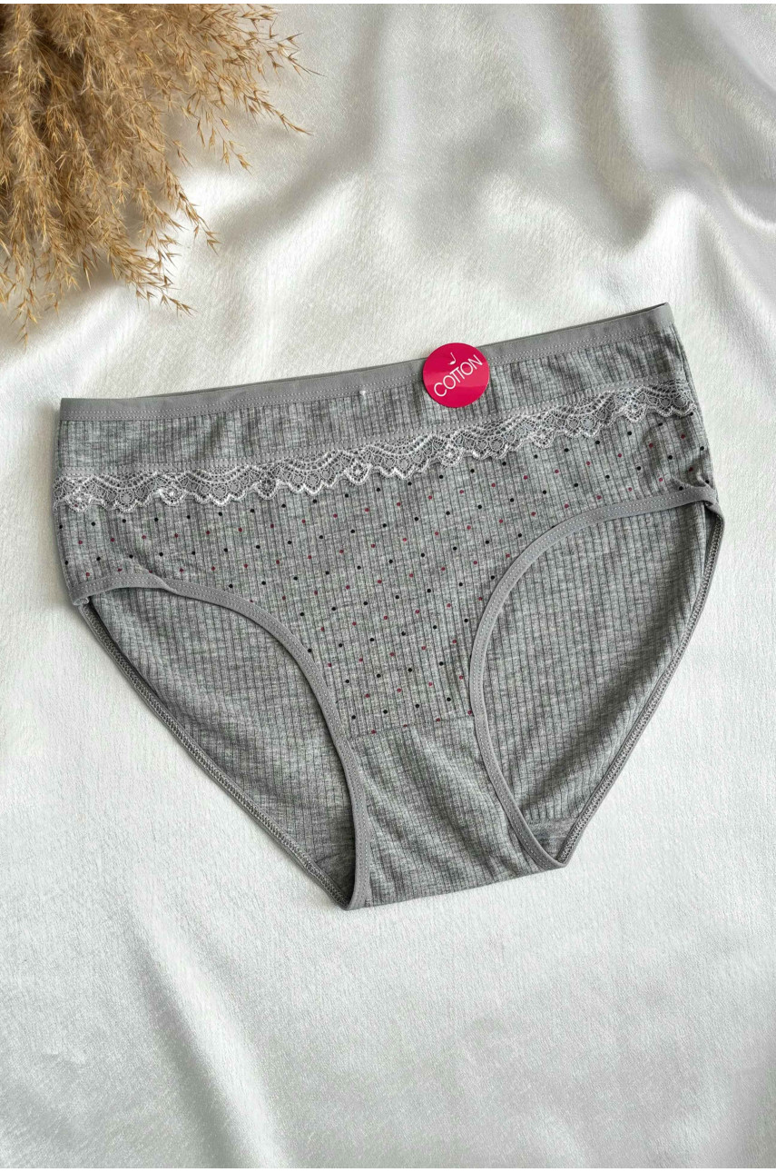 Трусы женские полубатальные серого цвета 3951 186465