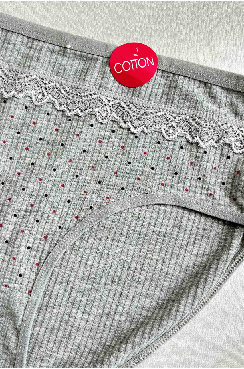 Трусы женские полубатальные серого цвета 3951 186465