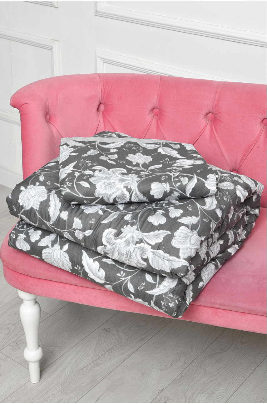 Комплект постельного белья с одеялом тёмно-серого цвета двухспальный 07186 186468