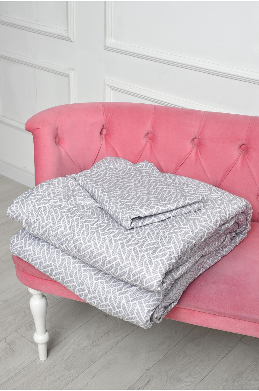 Комплект постельного белья с одеялом светло-серого цвета двухспальный 07186 186469