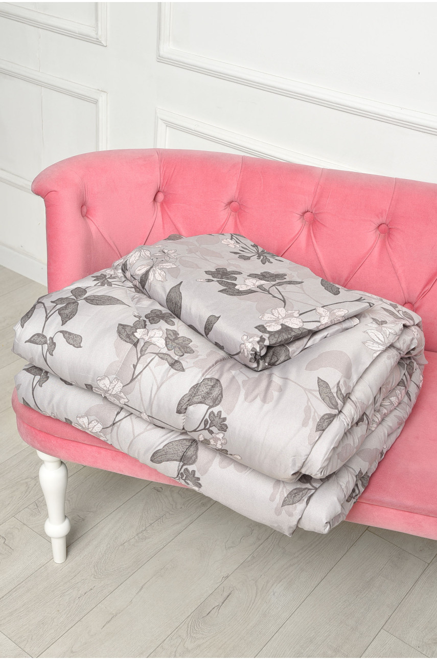 Комплект постельного белья с одеялом серого цвета двухспальный 07186 186471