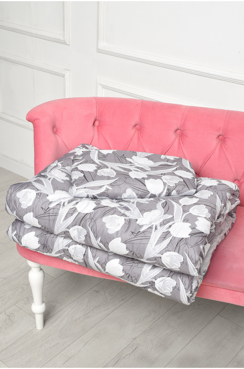 Комплект постельного белья с одеялом тёмно-серого цвета двухспальный 07186 186472