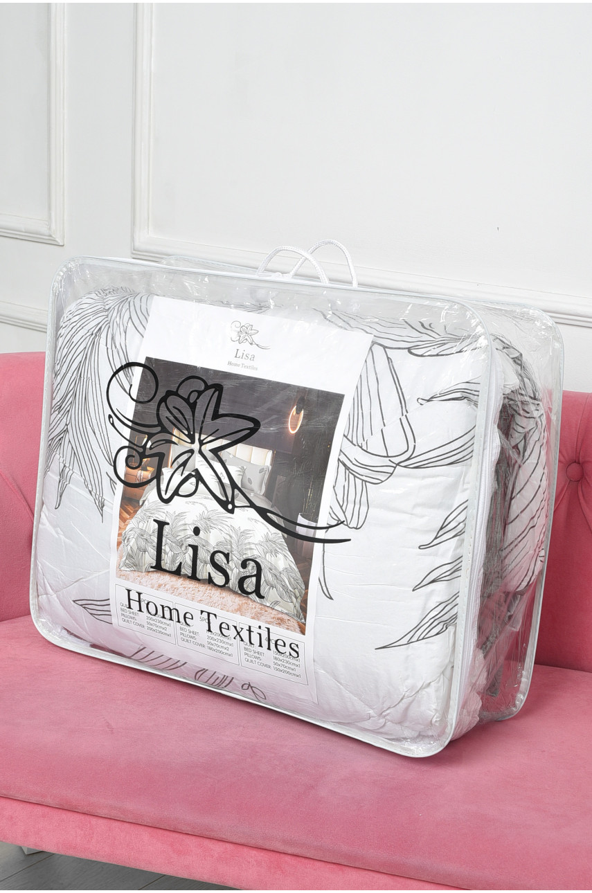 Комплект постельного белья с одеялом бело-серого цвета двухспальный 07186 186483