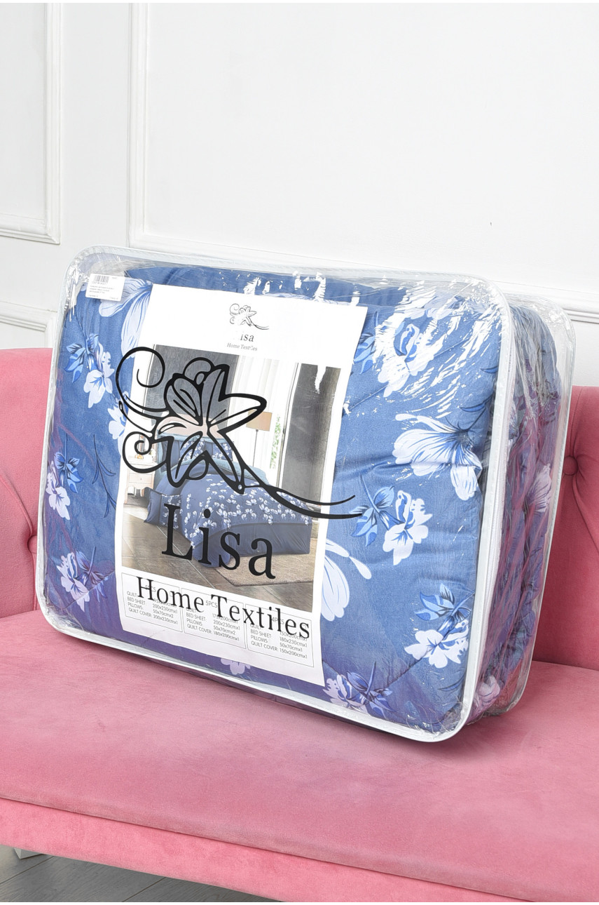 Комплект постельного белья с одеялом синего цвета полуторный 07187 186528