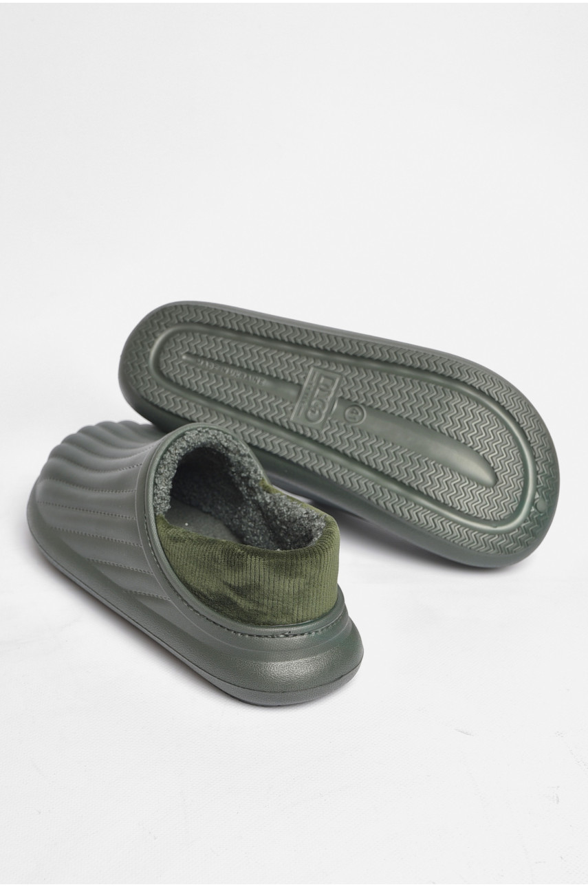 Калоші чоловічі на хутрі кольору хакі М8003 186534 Калоші чоловічі на хутрі кольору хакі М8003 186534