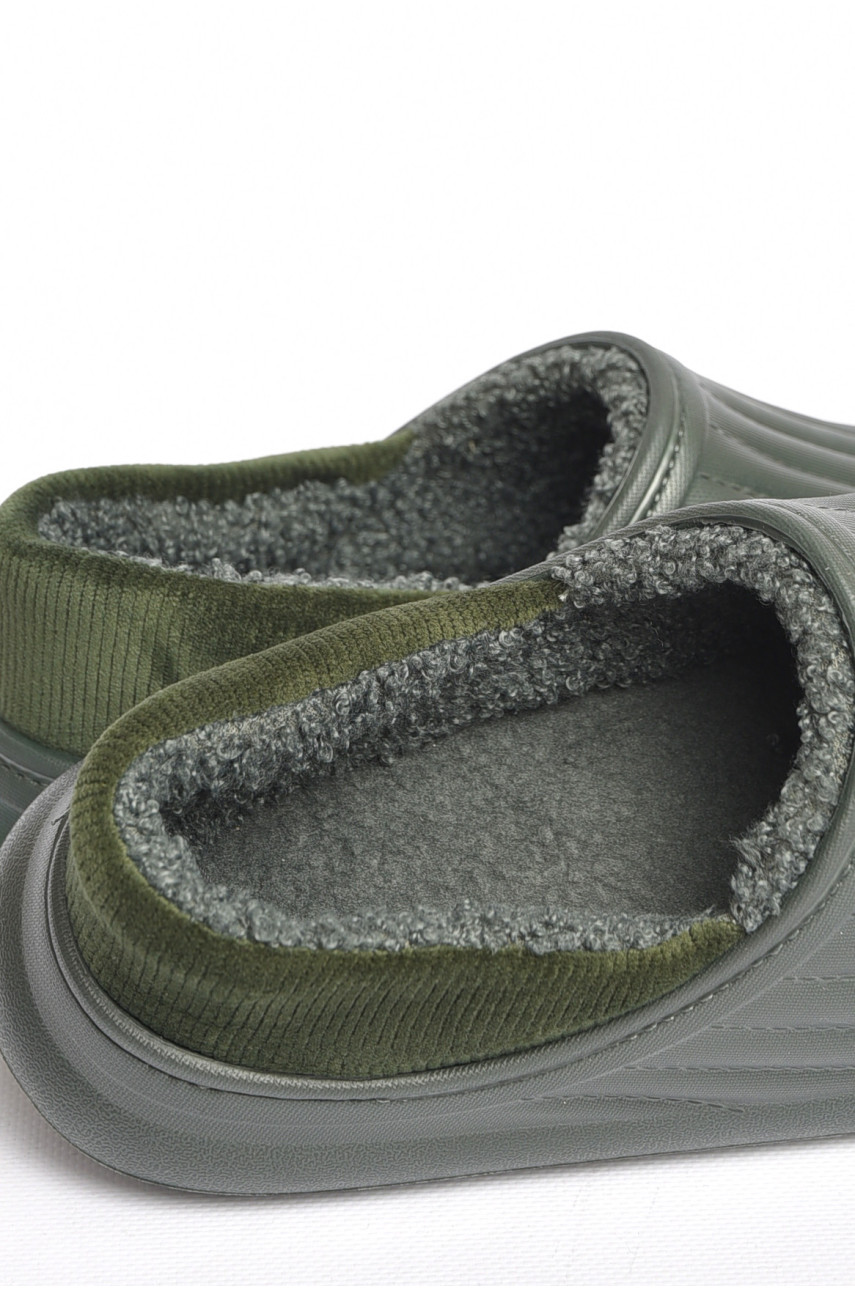 Калоші чоловічі на хутрі кольору хакі М8003 186534 Калоші чоловічі на хутрі кольору хакі М8003 186534