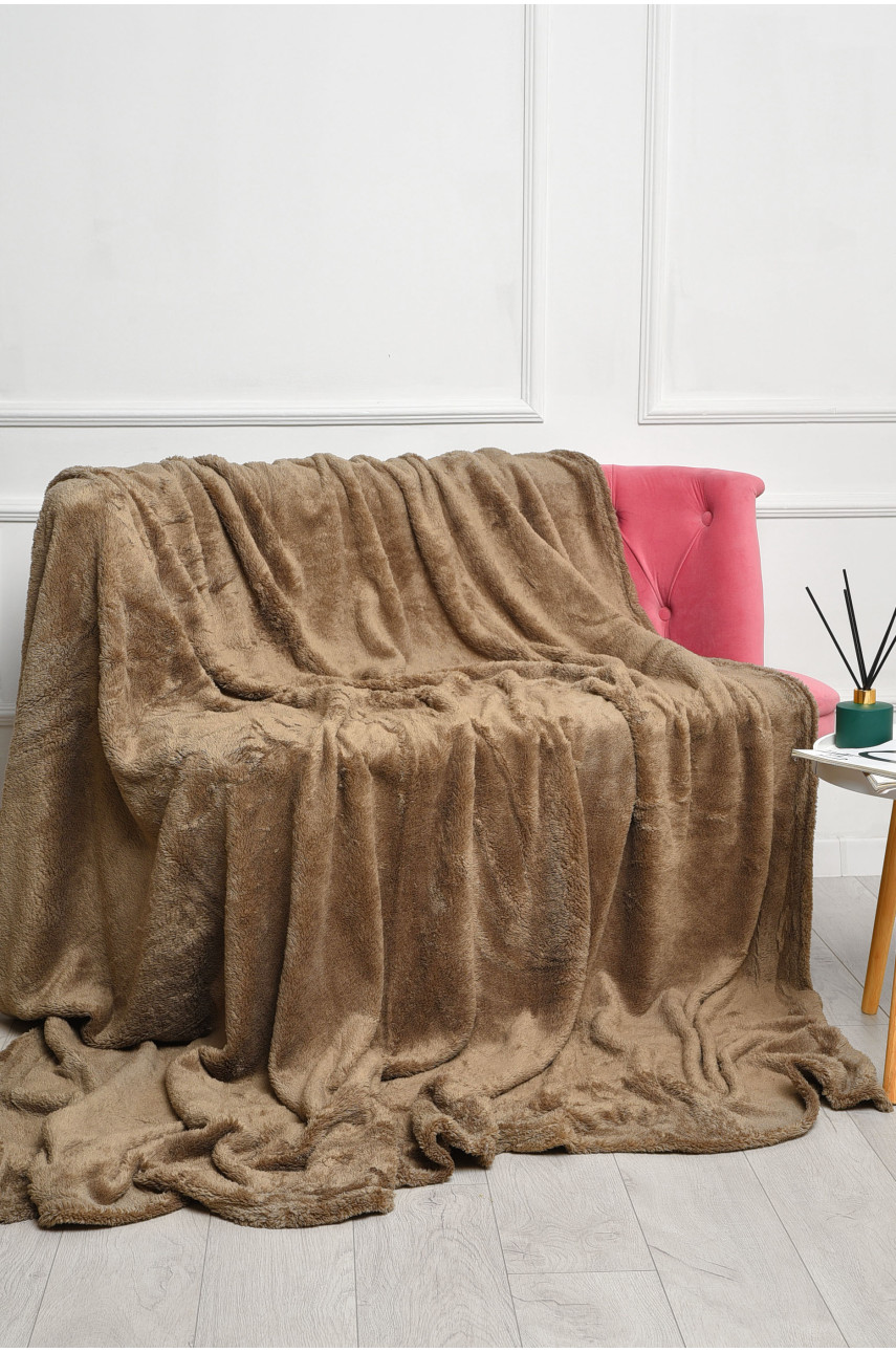 Плед однотонный коричневого цвета размер 220*240 08953 186571