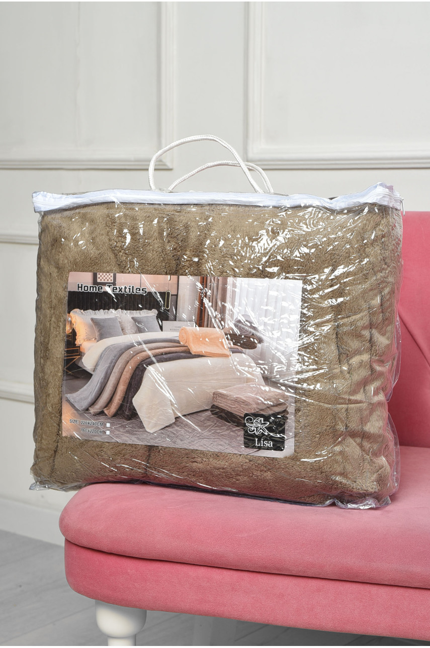 Плед однотонный коричневого цвета размер 220*240 08953 186571