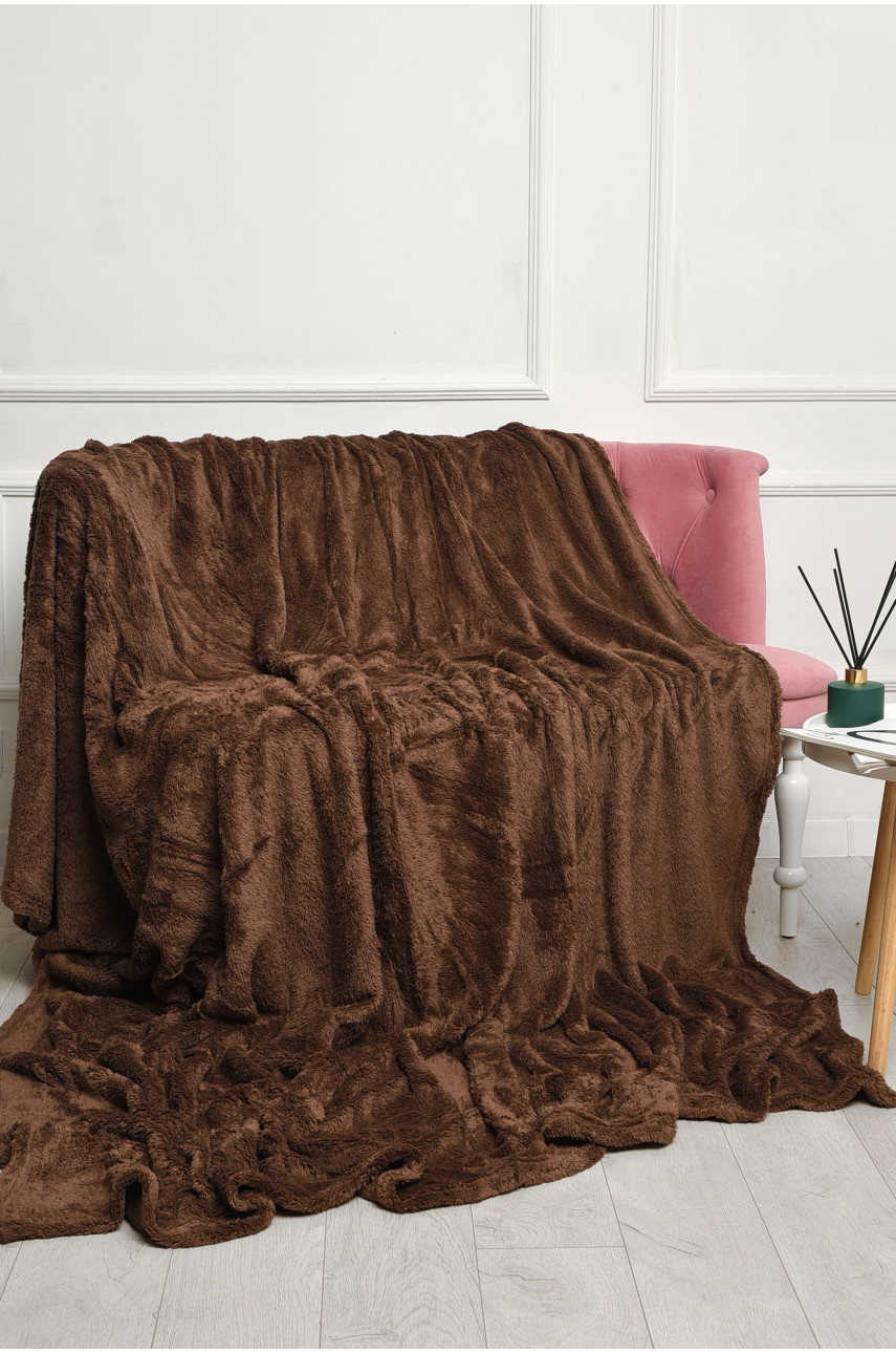 Плед однотонный темно-коричневого цвета размер 220*240 08953 186572