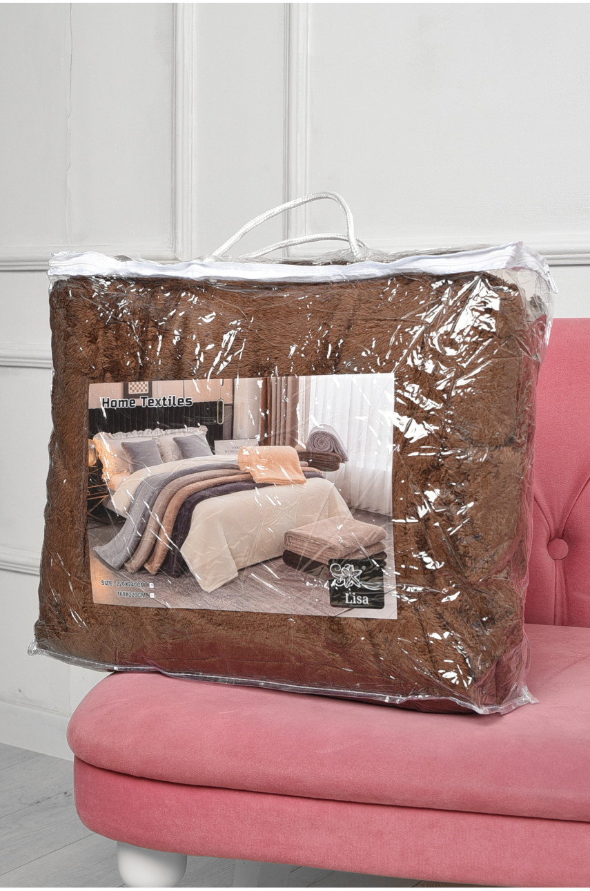 Плед однотонный темно-коричневого цвета размер 220*240 08953 186572