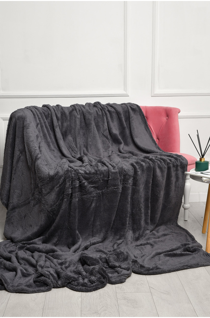 Плед однотонный графитового цвета размер 220*240 08953 186587