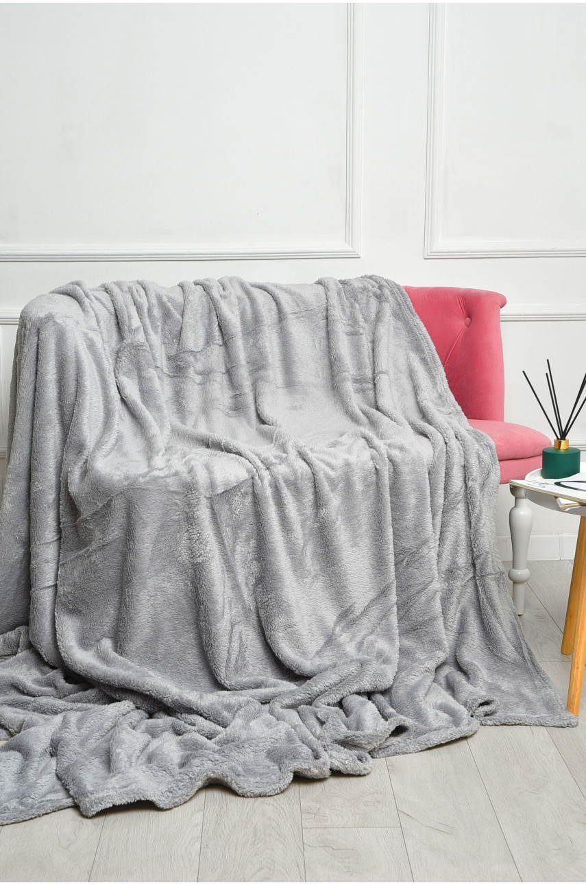 Плед однотонный светло-серого цвета размер 220*240 08953 186588