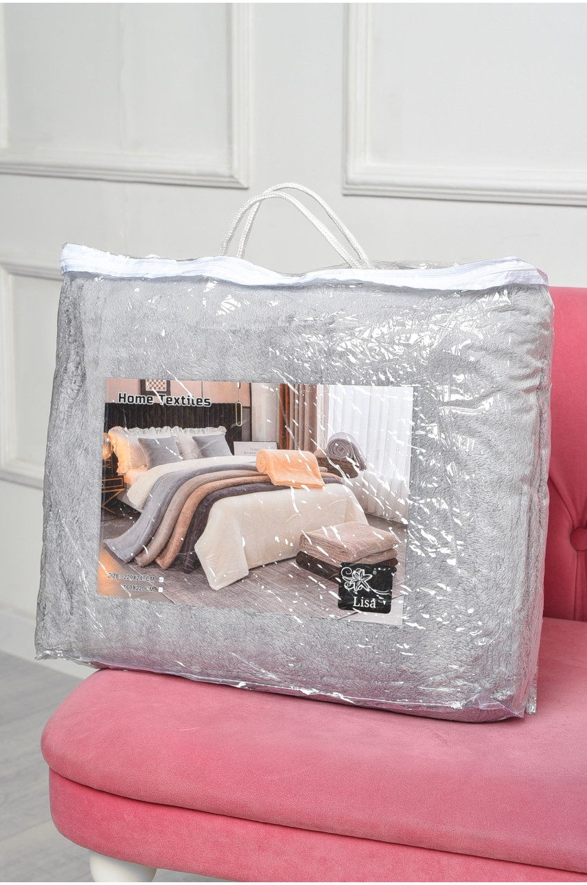 Плед однотонный светло-серого цвета размер 220*240 08953 186588