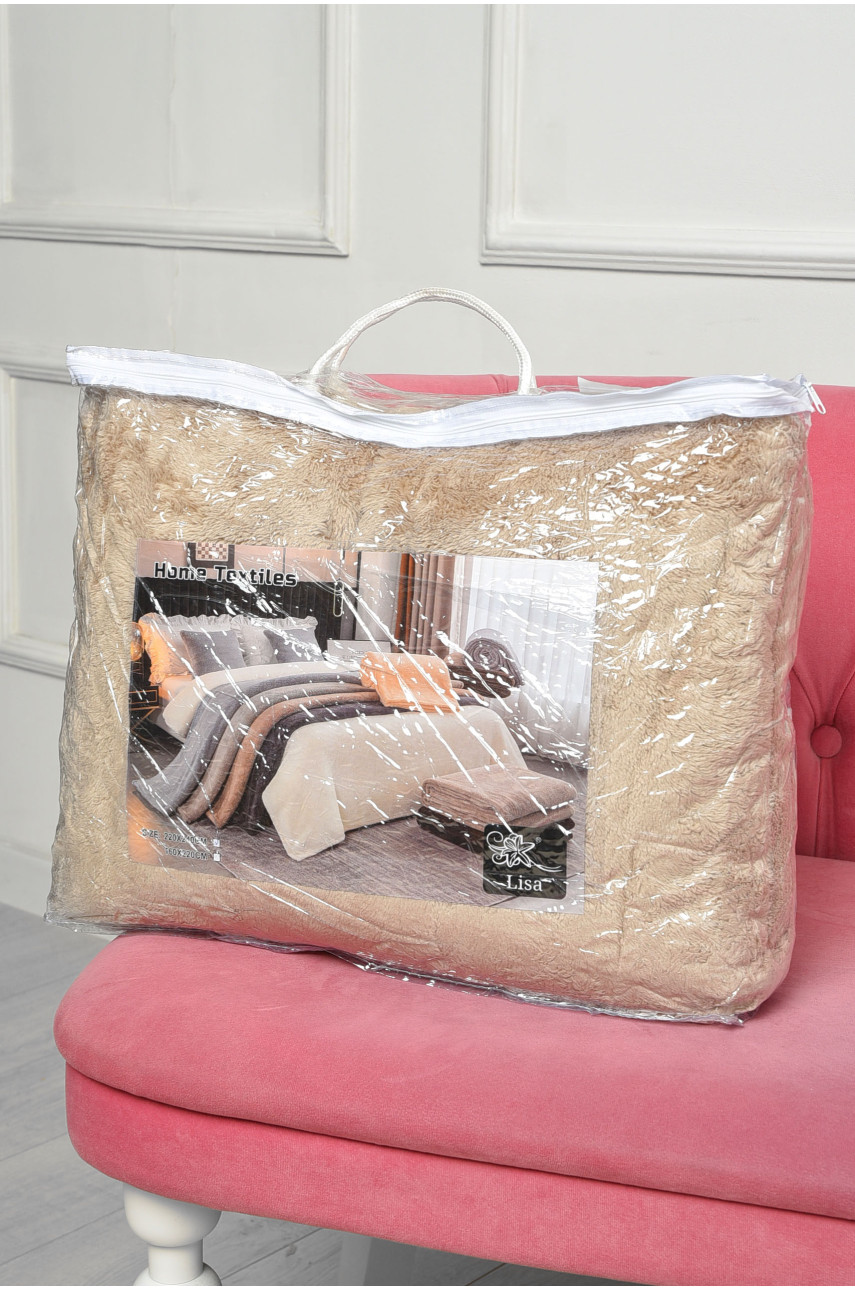 Плед однотонный бежевого цвета размер 220*240 08953 186589