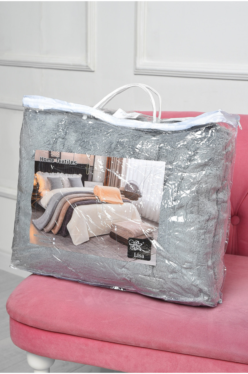 Плед однотонный темно-серого цвета размер 220*240 08953 186591