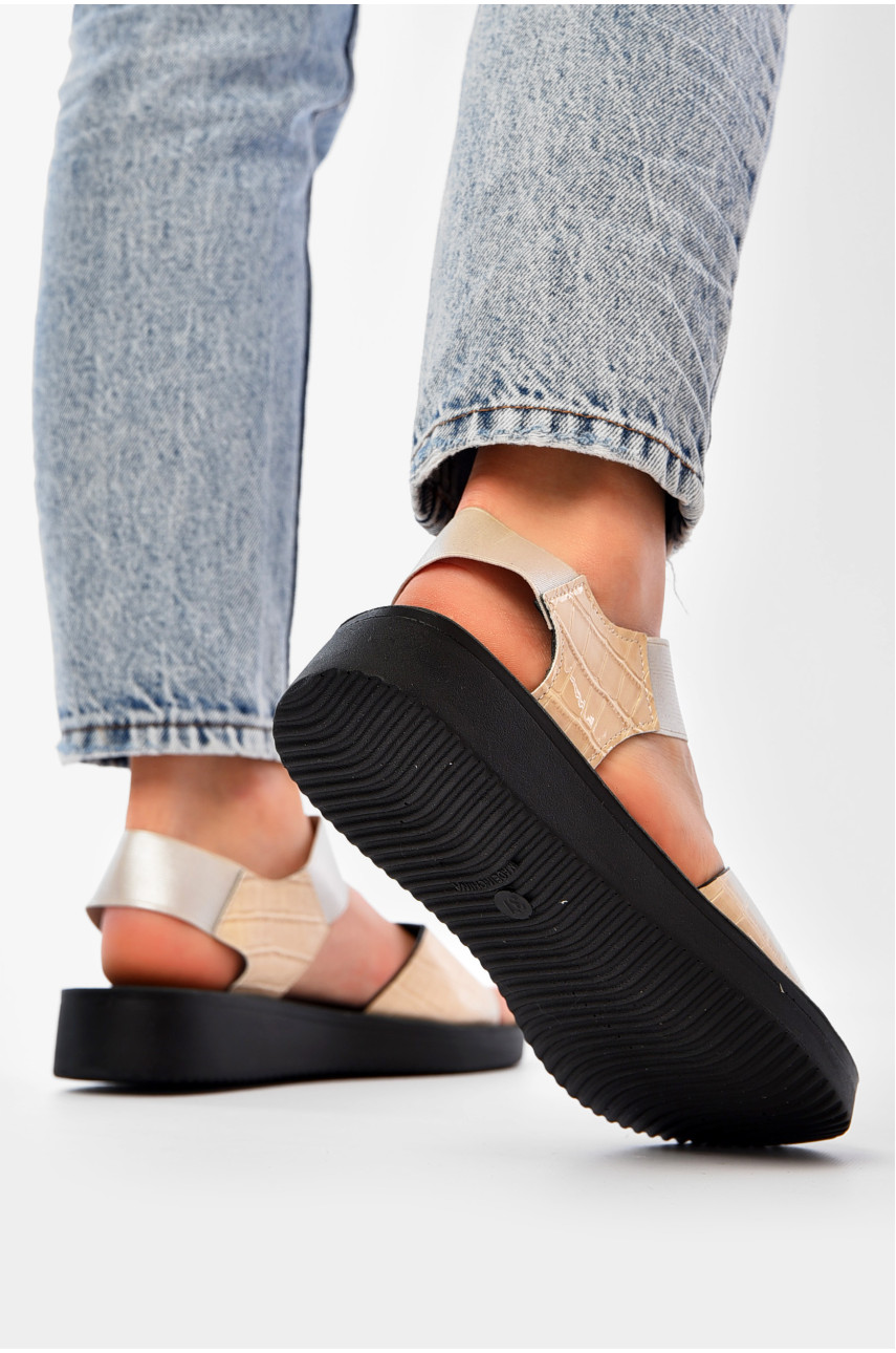 Босоніжки жіночі бежевого кольору 6606-2 186608