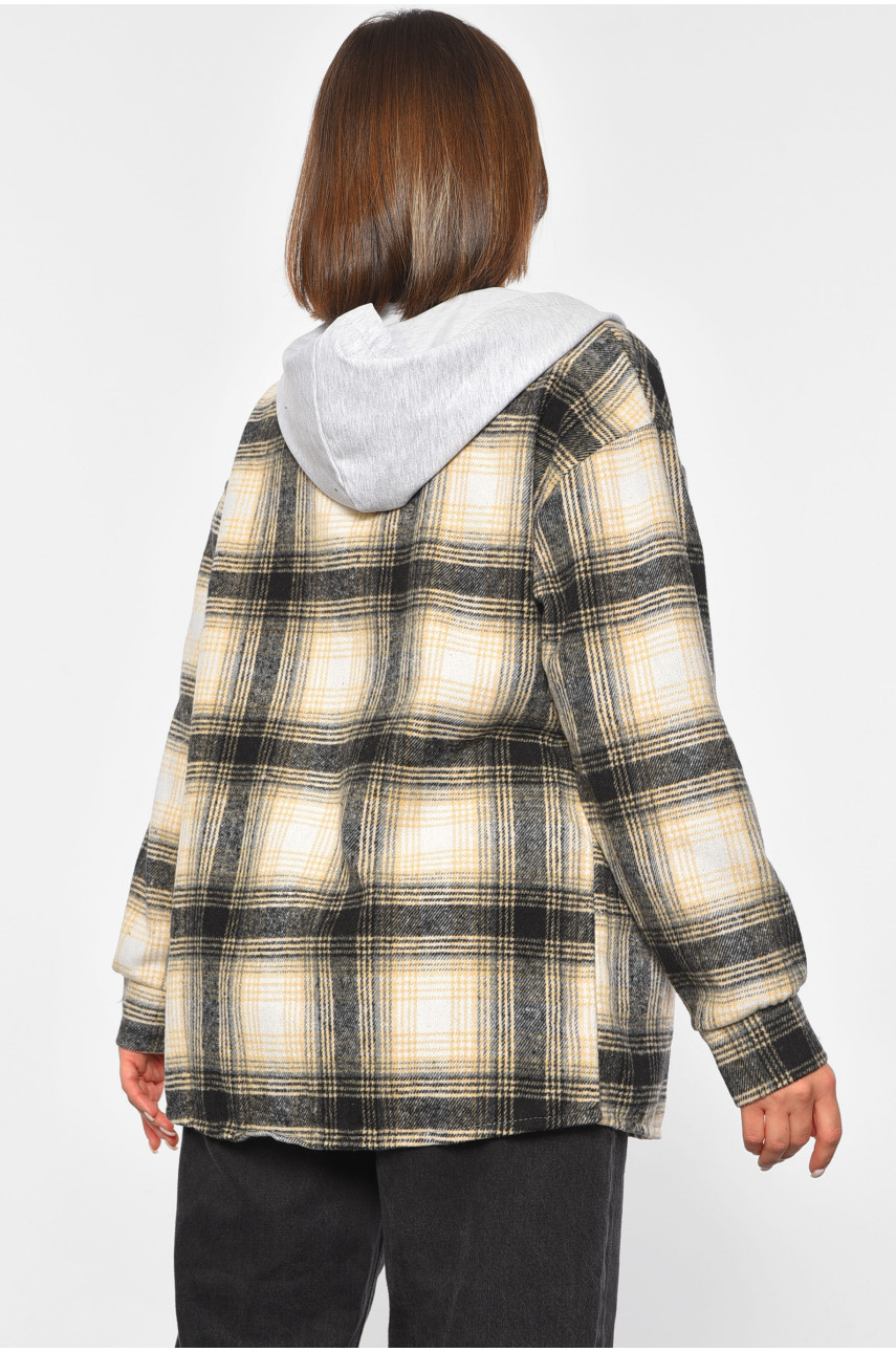 Рубашка женская в клетку черного цвета 186674