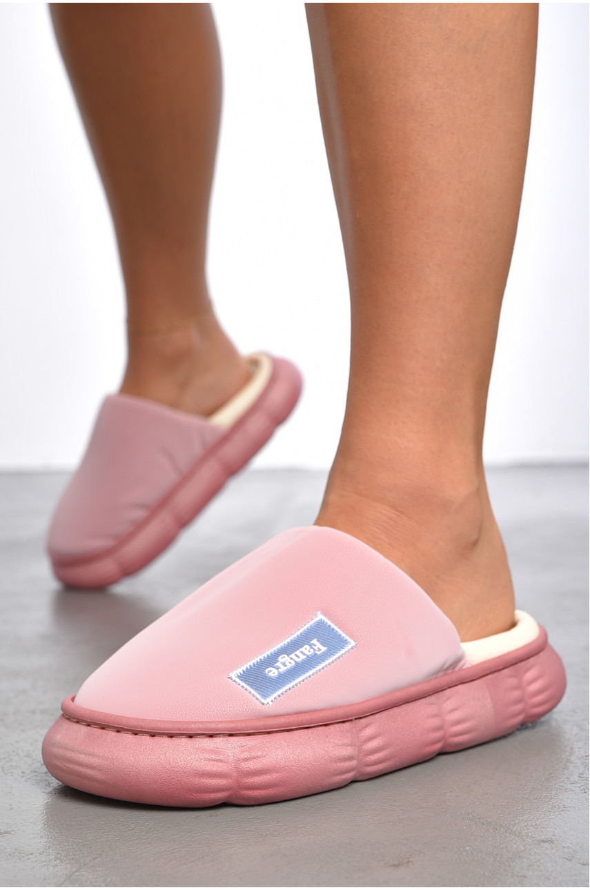 Капці домашні жіночі теплі рожевого кольору А-635 186834