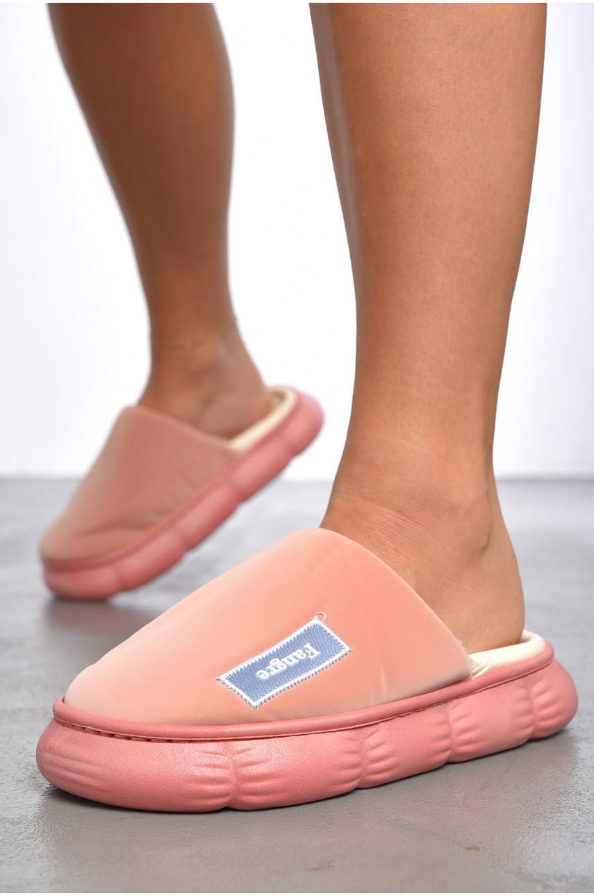 Капці домашні жіночі теплі темно-рожевого кольору А-635 186835