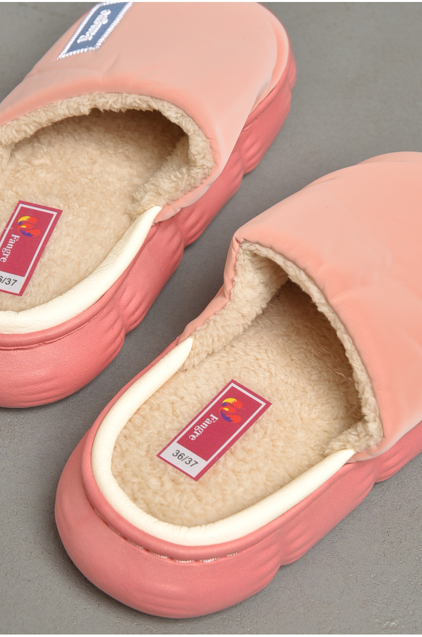 Капці домашні жіночі теплі темно-рожевого кольору А-635 186835