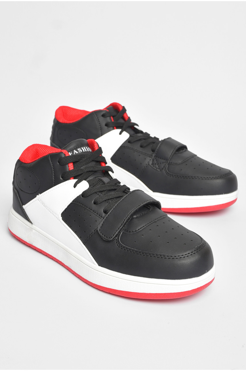 Кросівки чоловічі чорно-білого кольору на шнурівці 8937А-1 186844