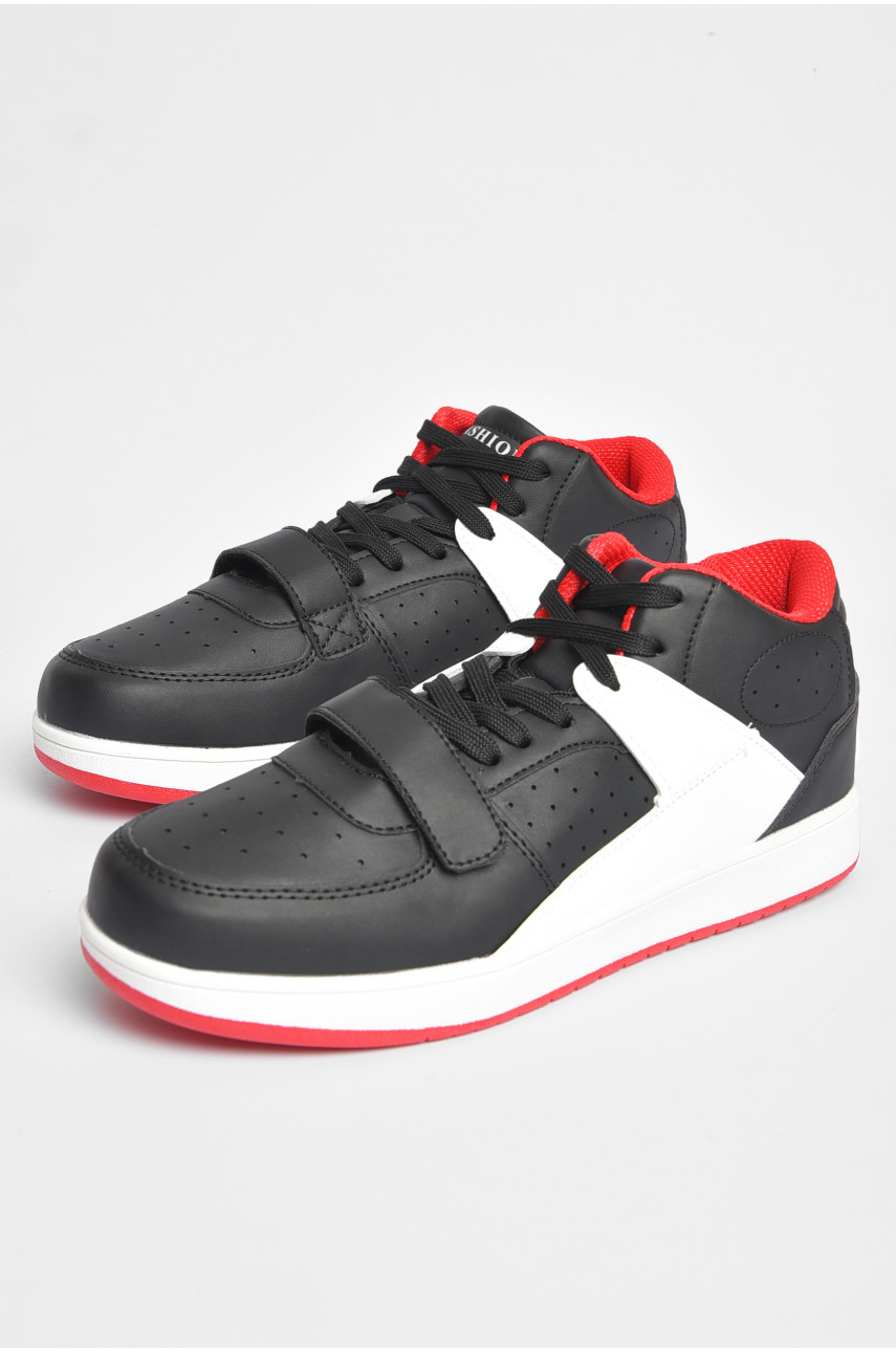 Кросівки чоловічі чорно-білого кольору на шнурівці 8937А-1 186844