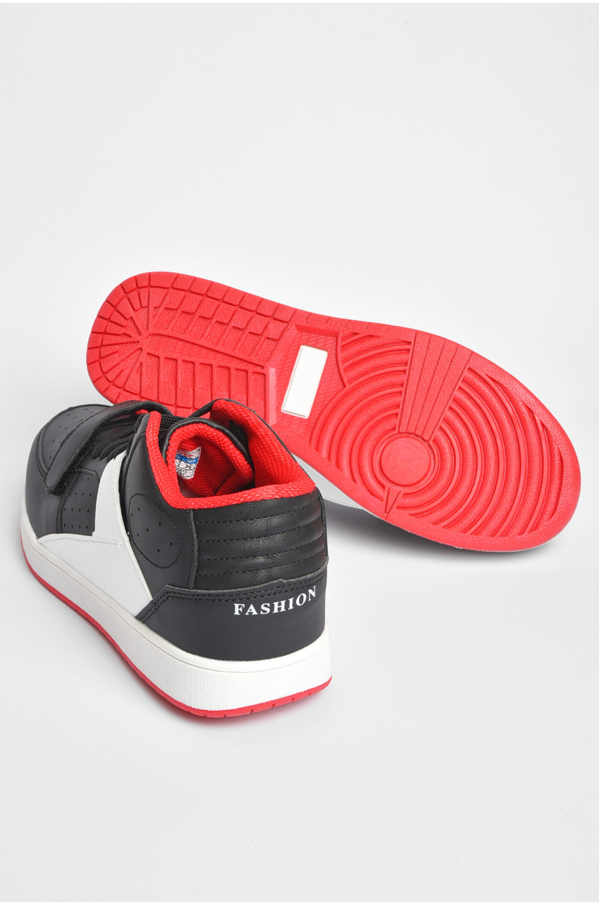 Кросівки чоловічі чорно-білого кольору на шнурівці 8937А-1 186844