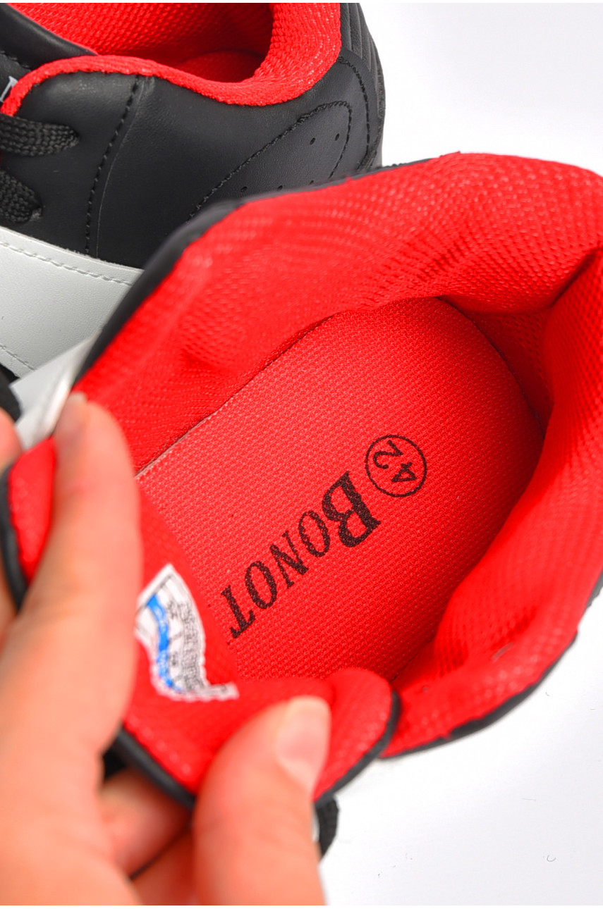 Кросівки чоловічі чорно-білого кольору на шнурівці 8937А-1 186844