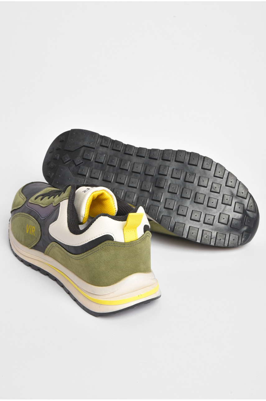 Кросівки чоловічі кольору хакі на шнурівці 8956А-6 186847 Кросівки чоловічі кольору хакі на шнурівці 8956А-6 186847