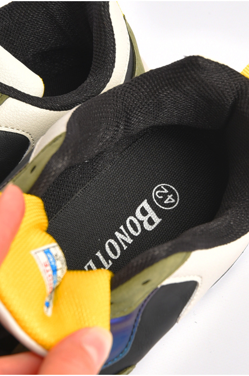 Кросівки чоловічі кольору хакі на шнурівці 8956А-6 186847 Кросівки чоловічі кольору хакі на шнурівці 8956А-6 186847