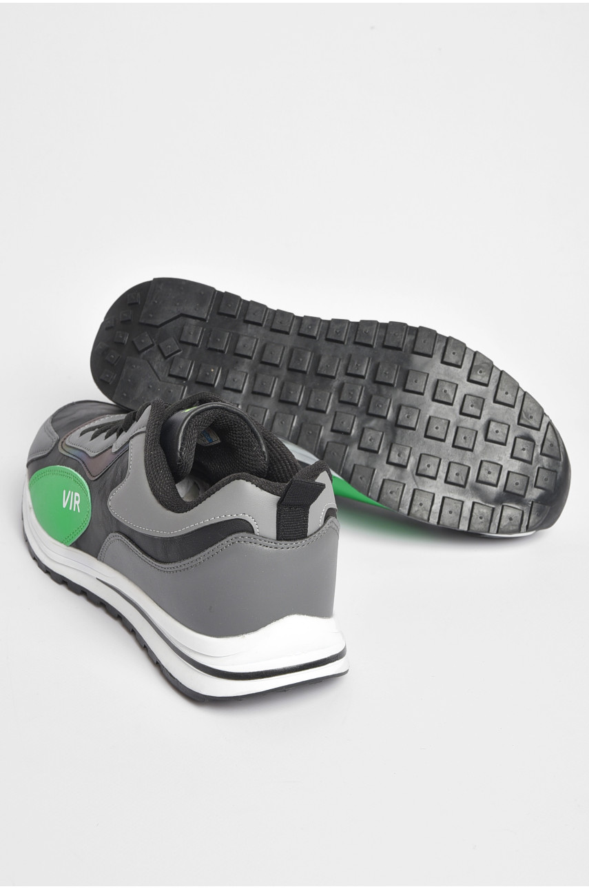Кросівки чоловічі чорно-сірого кольору на шнурівці 8956А-3 186848