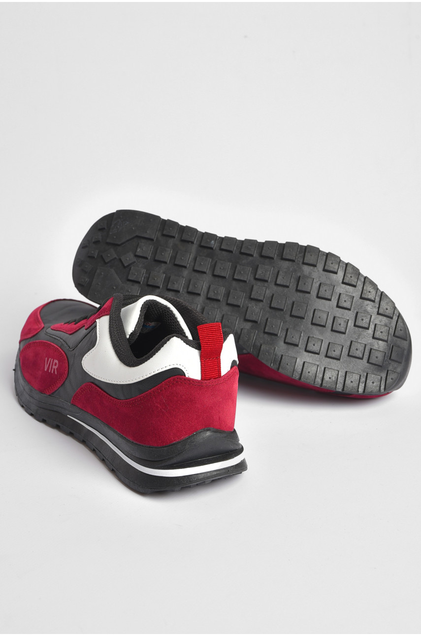 Кросівки чоловічі бордового кольору на шнурівці 8956А-5 186851 Кросівки чоловічі бордового кольору на шнурівці 8956А-5 186851