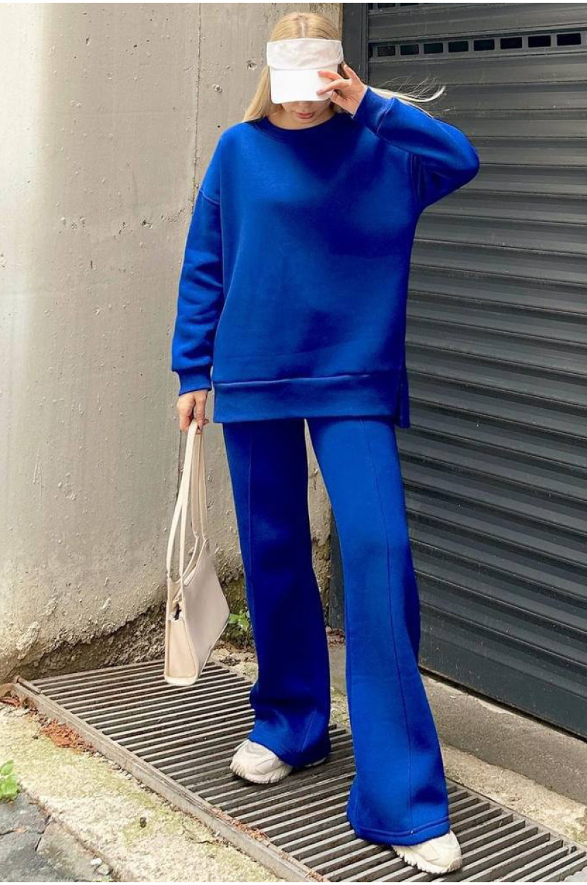 Спортивный костюм женский на флисе цвета электрик 1209 186890