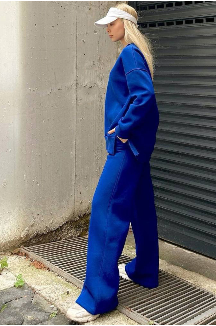 Спортивный костюм женский на флисе цвета электрик 1209 186890